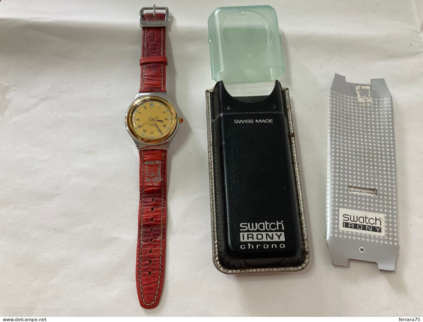 SWATCH IRONY BIG CROWNED HEAD with GOLD BUCKLE - YGS402 - 1995 - FUNZIONANTE.