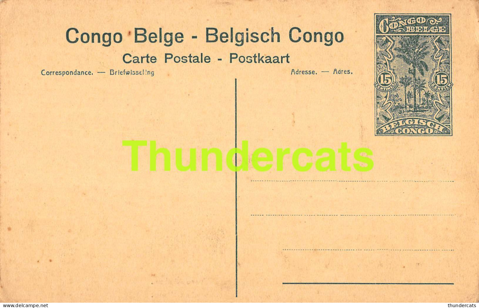 CONGO BELGE BELGIAN CONGO BELGISCH CONGO UELE TYPES ABABUA TIJPEN CPA 15 CENTIMES - Congo Belge