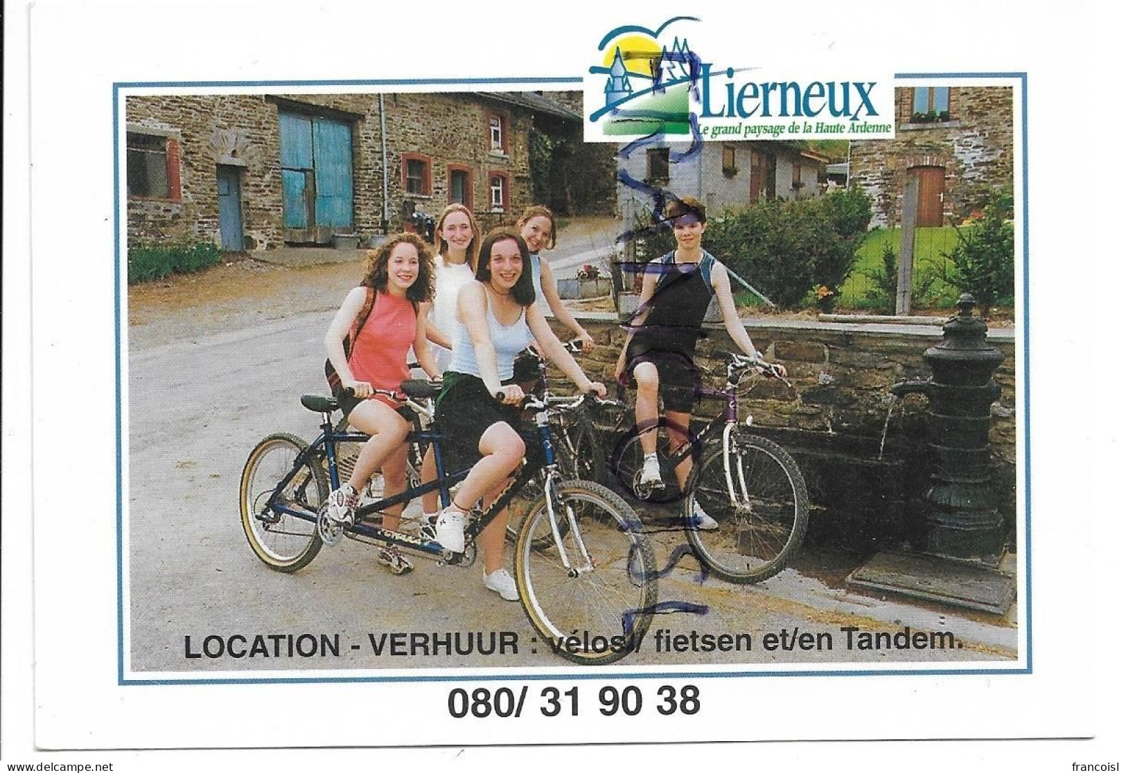 Lierneux (B-4990). Le Grand Paysage De La Haute Ardenne. 2 Tandems. Parcours Et Publicités Au Verso - Lierneux