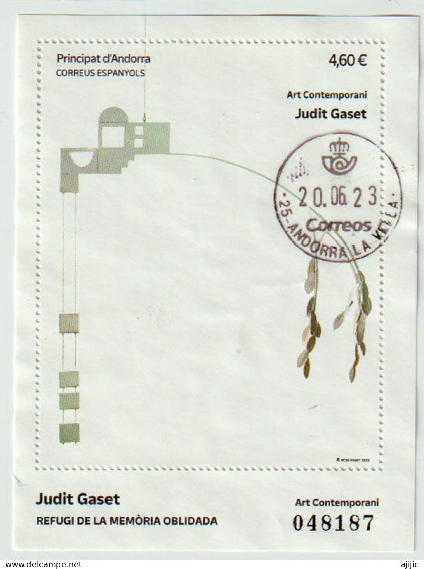 ART CONTEMPORAIN (REFUGE DE LA MÉMOIRE OUBLIÉE) Par Judit Gaset. Bloc-Feuillet Oblitéré, 1 ère Qualité. - Used Stamps