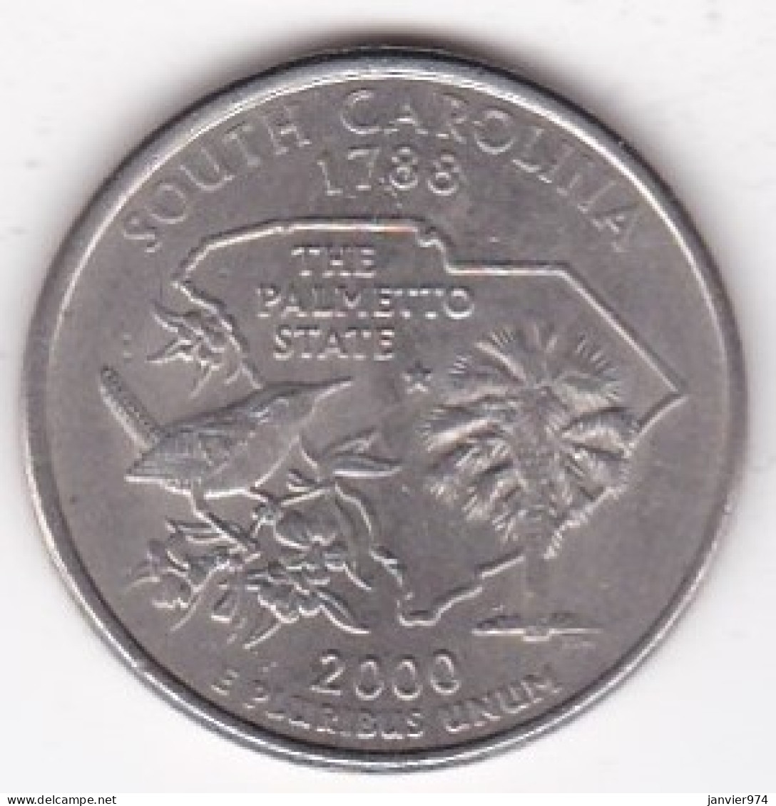 Caroline Du Sud Quarter Dollar 2000 P, Georges Washington, Cupronickel KM# 307 - 1999-2009: State Quarters