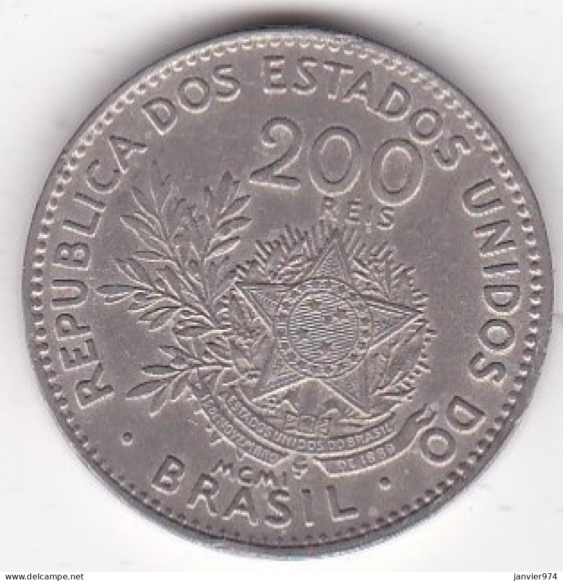 Brésil. 200 Reis 1901. Copper-Nickel . KM# 504 - Libano