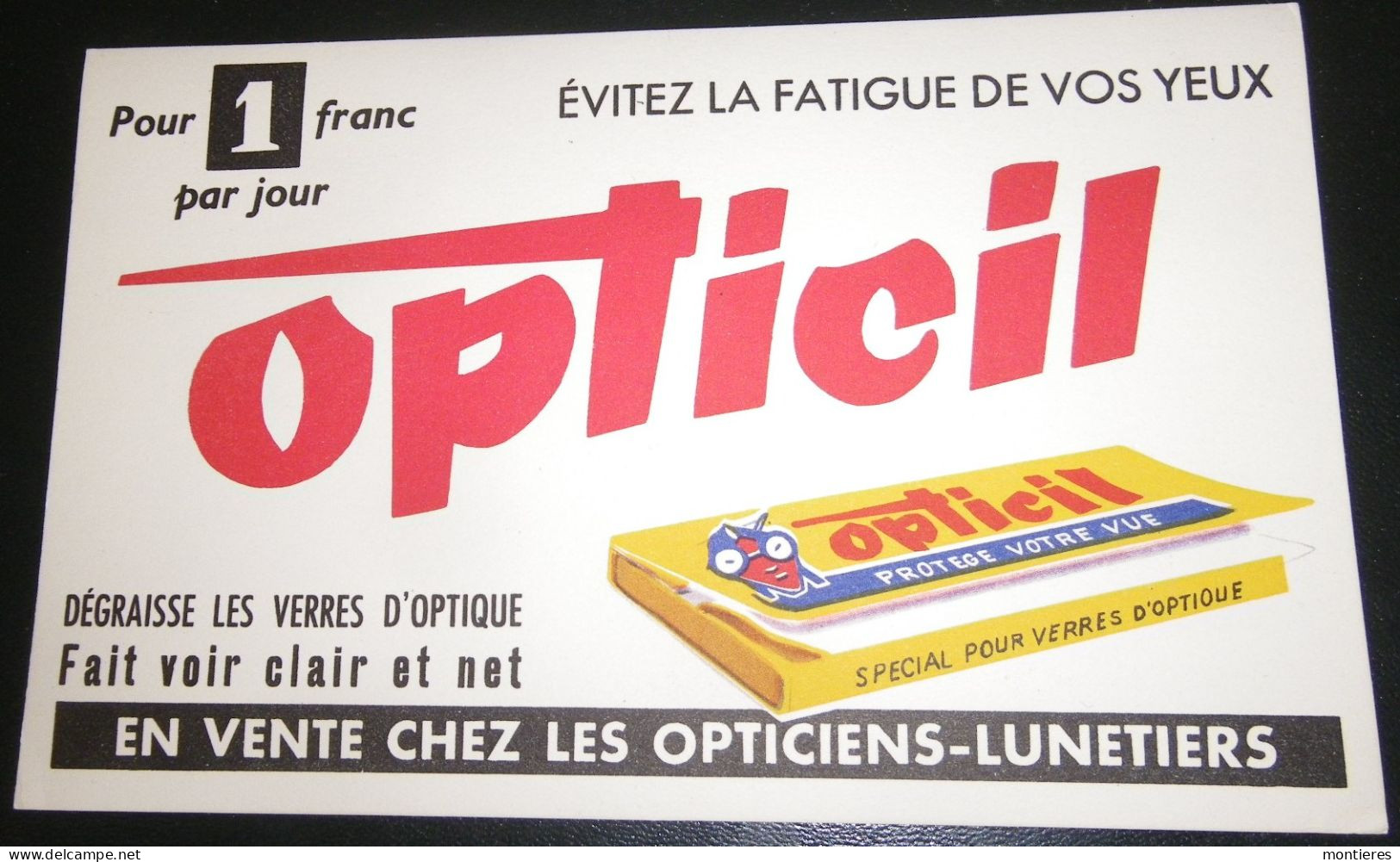 OPTICIL Buvard Très Belle Illustration Bel état -" évitez La Fatigue De Vos Yeux " En Vente Chez Les Opticiens Lunetiers - O