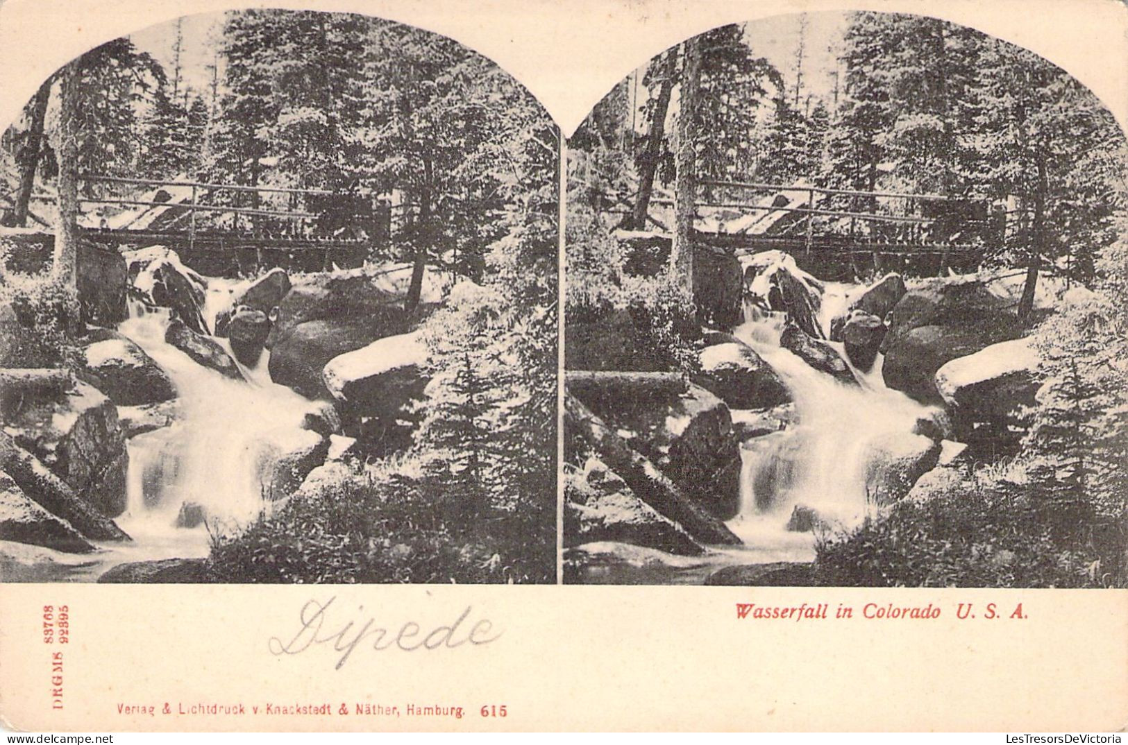 CPA - Vue Stéréoscopique - USA - COLORADO - Wasserfall In Colorado - Altri & Non Classificati