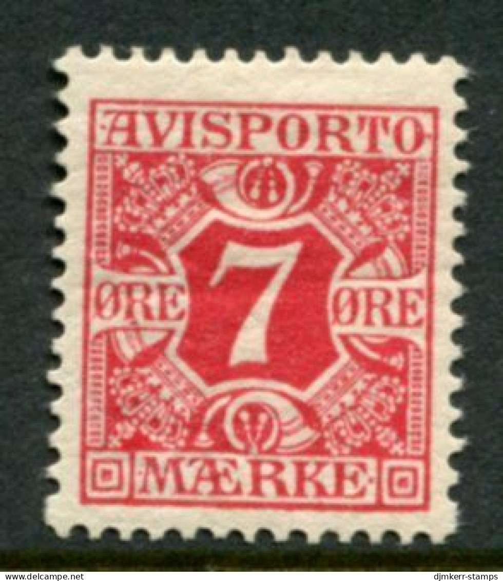 DENMARK 1907 Avisporto (newspaper Accounting Stamps) Perf. 12½  7 Ø..LHM / *.  Michel 3X - Unused Stamps