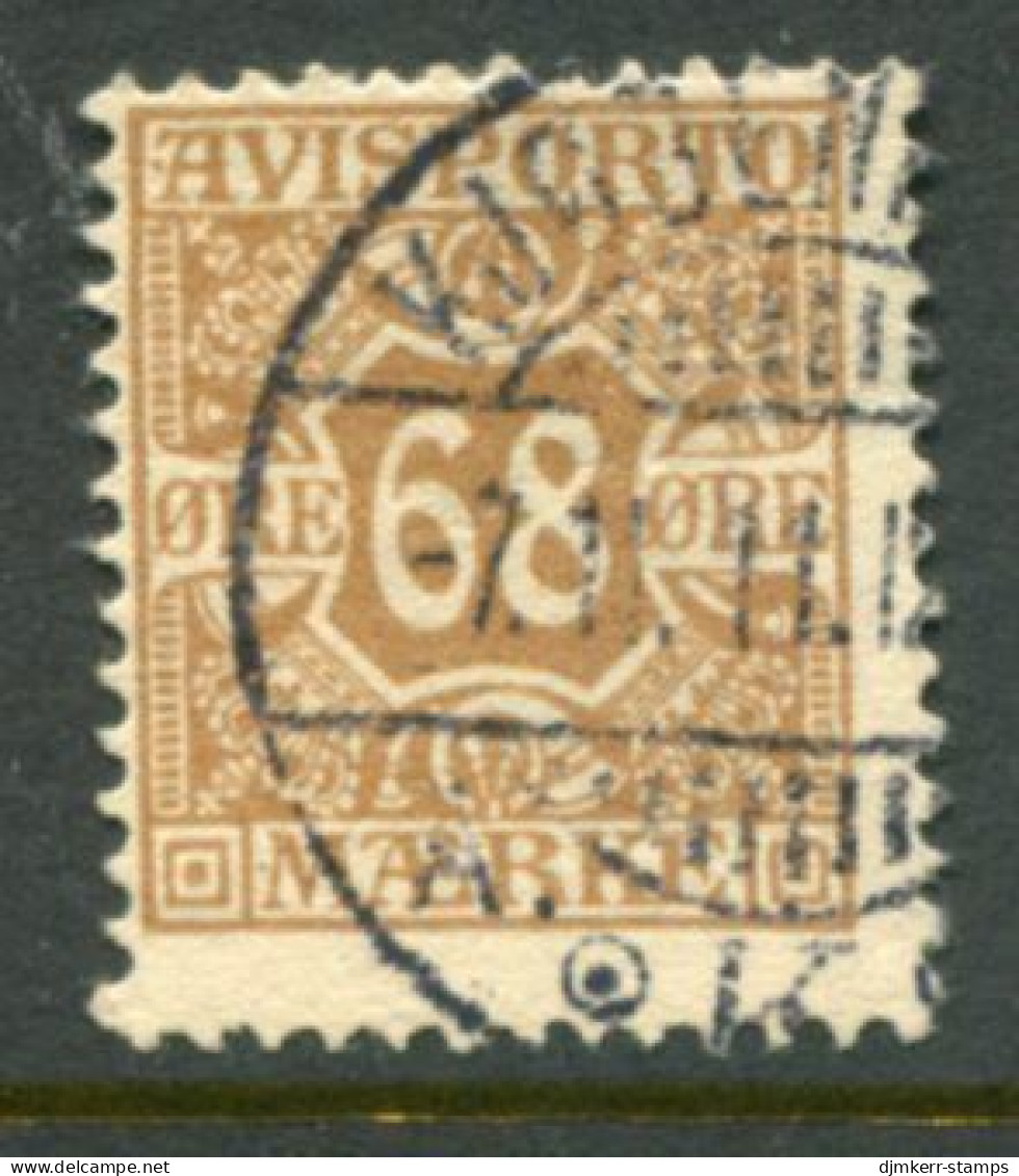 DENMARK 1907 Avisporto (newspaper Accounting Stamps) Perf. 12½  68 Ø. Used.  Michel 7X - Usati