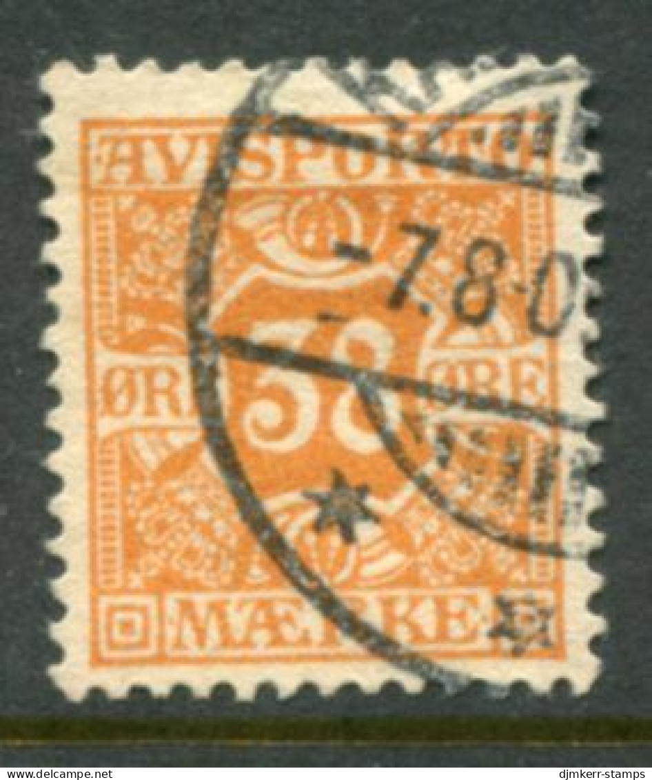 DENMARK 1907 Avisporto (newspaper Accounting Stamps) Perf. 12½  38 Ø. Used.  Michel 6X - Usati