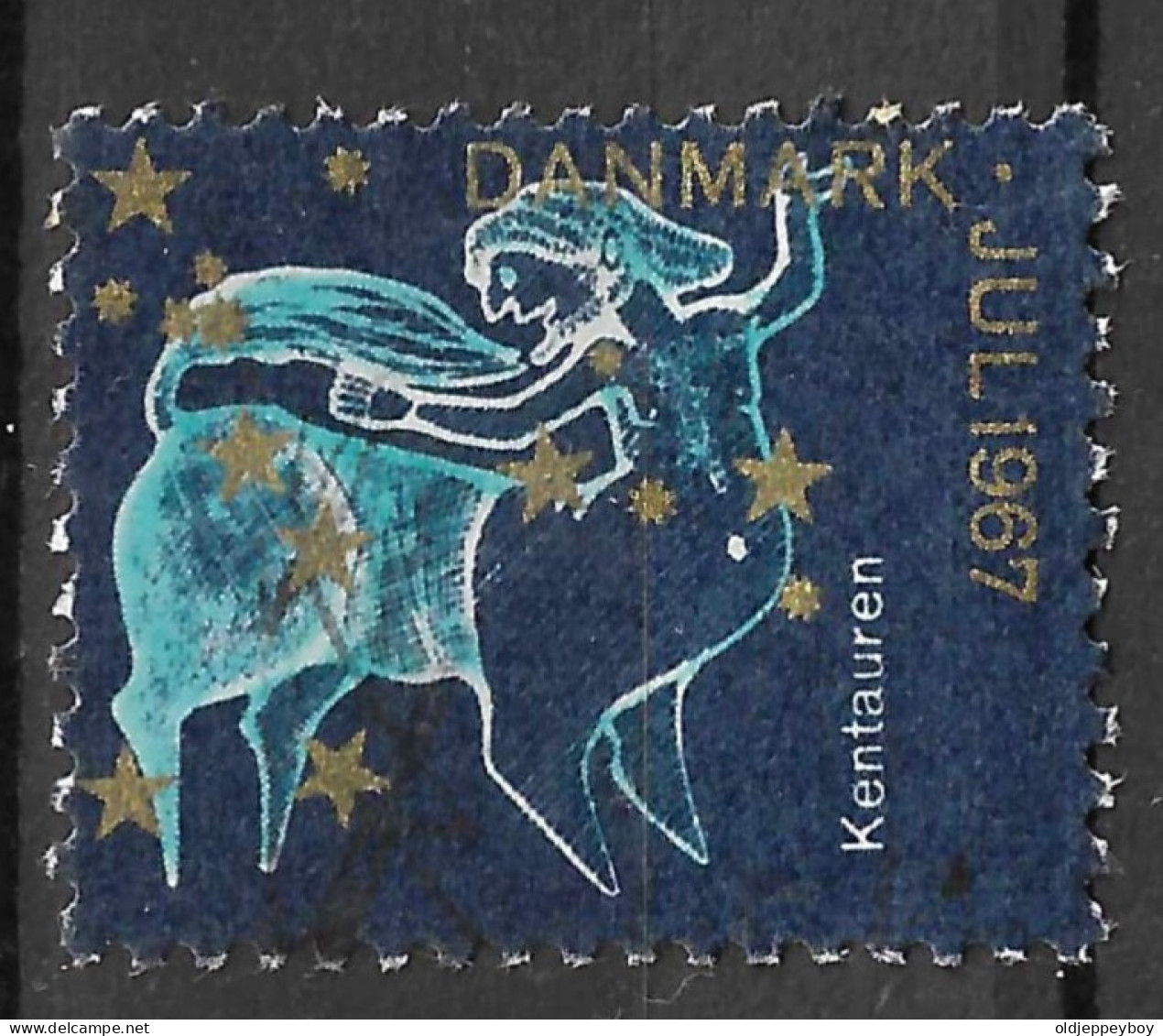 1967 Denmark Danmark Kentauren Norwegian Nynorsk Constellation STAR Astronomy Christmas JUL Charity  Reklamemarke  - Erinnofilia