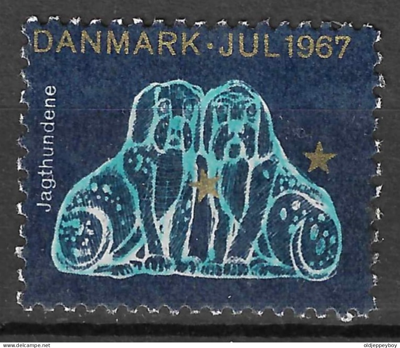 1967 Denmark Danmark JAGTHUNDENE Constellation STAR Astronomy Christmas JUL Charity  Reklamemarke  - Erinnofilia