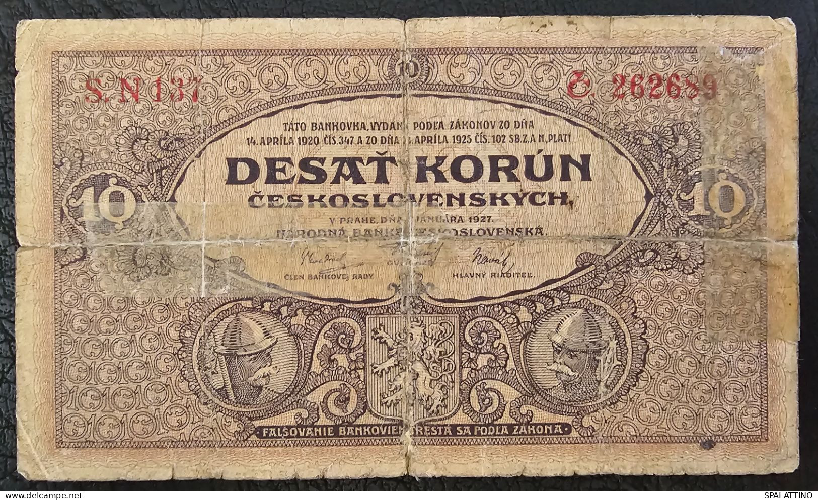 CZECHOSLOVAKIA- 10 KORUN 1927. RARE - Czechoslovakia