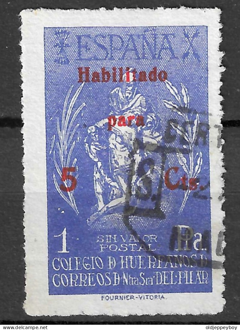 SPAIN España, ESPAÑA 1943. COLEGIO DE HUERFANOS DE CORREOS NTA. SRA. DEL PILAR SPANISH CICIL WAR  - Erinnofilia