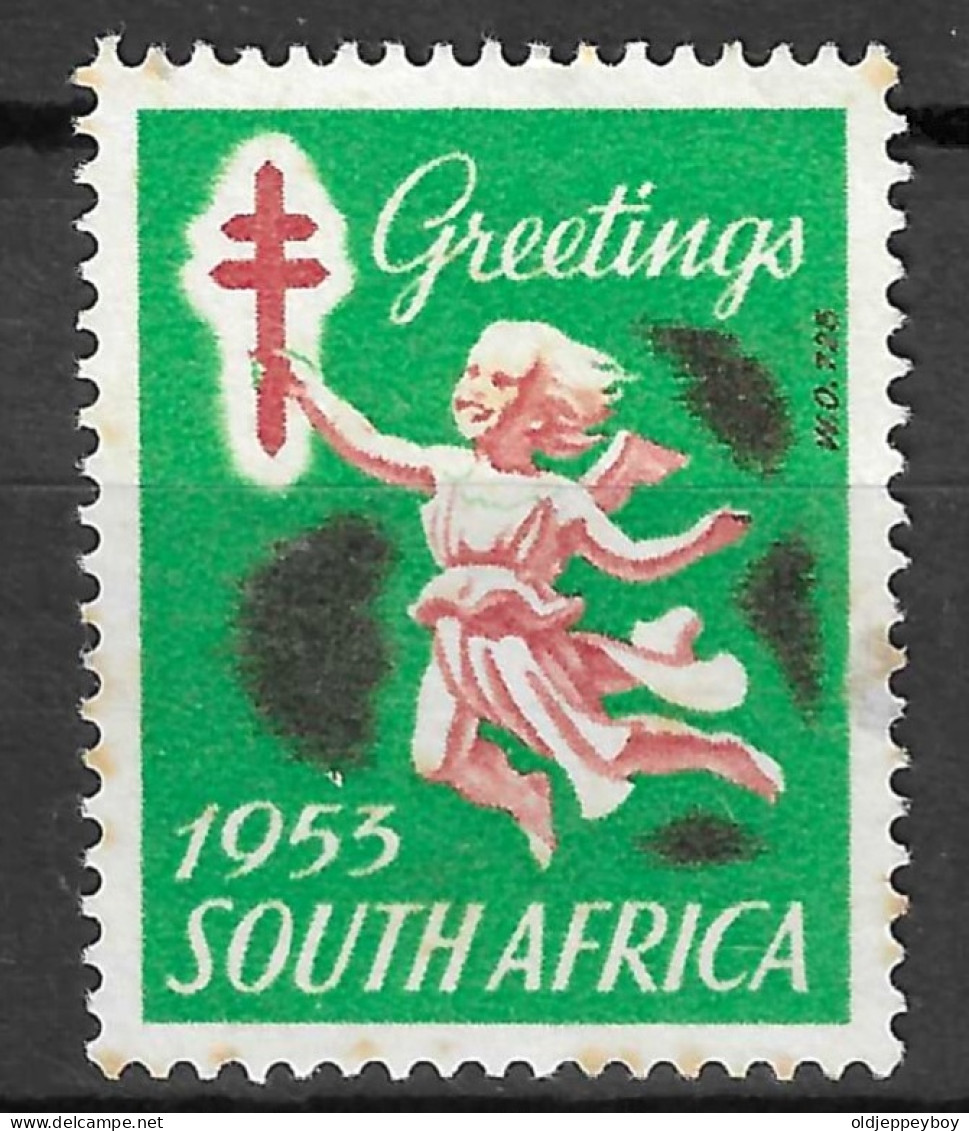 1955 SOUTH AFRICA GREETINGS CHARITY GROETE   VIGNETTE Reklamemarke CINDERELLA POSTER LABEL  - Erinnofilia