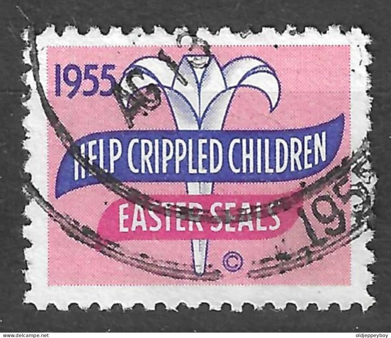 1955 HELP CRIPPLED CHILDREN EASTER SEALS CHARITY   VIGNETTE Reklamemarke CINDERELLA POSTER LABEL  - Erinnofilia