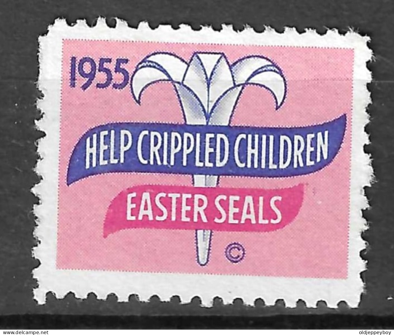 1955 HELP CRIPPLED CHILDREN EASTER SEALS CHARITY   VIGNETTE Reklamemarke CINDERELLA POSTER LABEL  - Erinnofilia