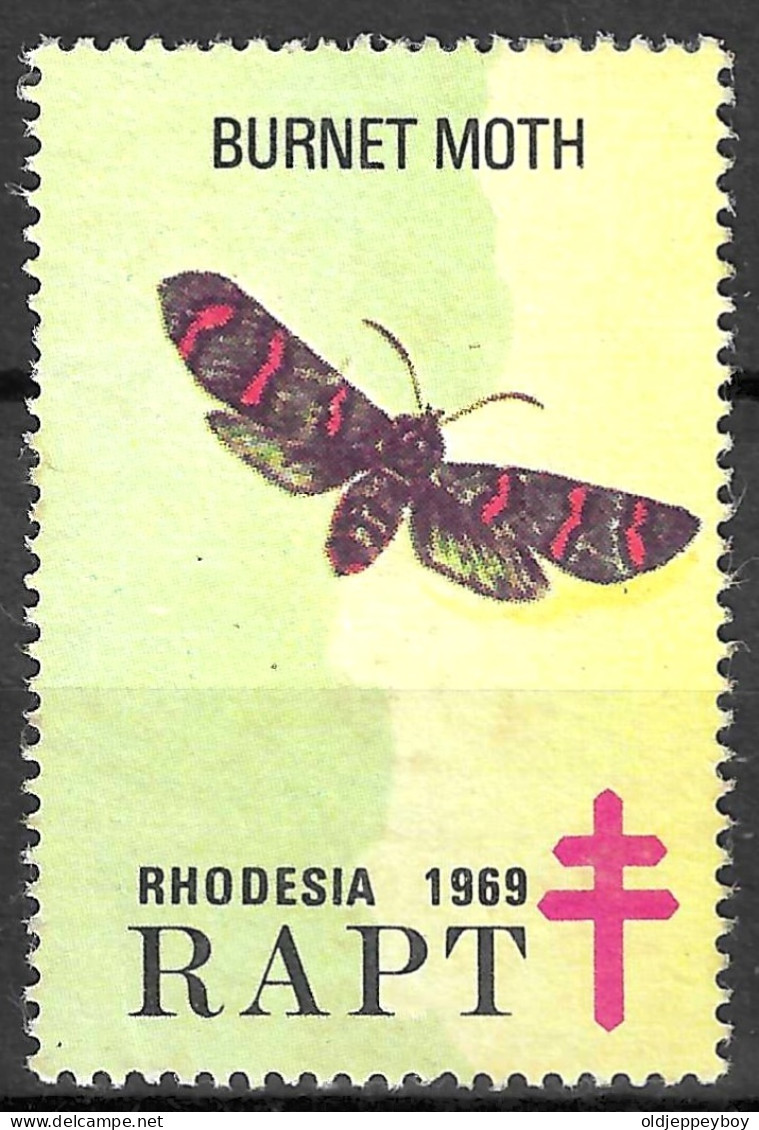 RHODESIA RAPT 1969 BURNET MOTH  VIGNETTE Reklamemarke CINDERELLA RARE - Erinnofilia