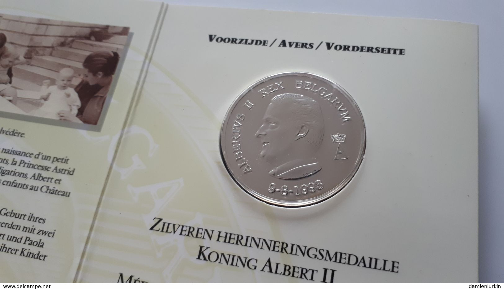 BELGIQUE BELGIE BELGIEN ALBERT II MEDAILLE ARGENT/ZILVER/SILBER 1993 ONLY 20.000 EX. FRAPPE MEDAILLE - Monarquía / Nobleza