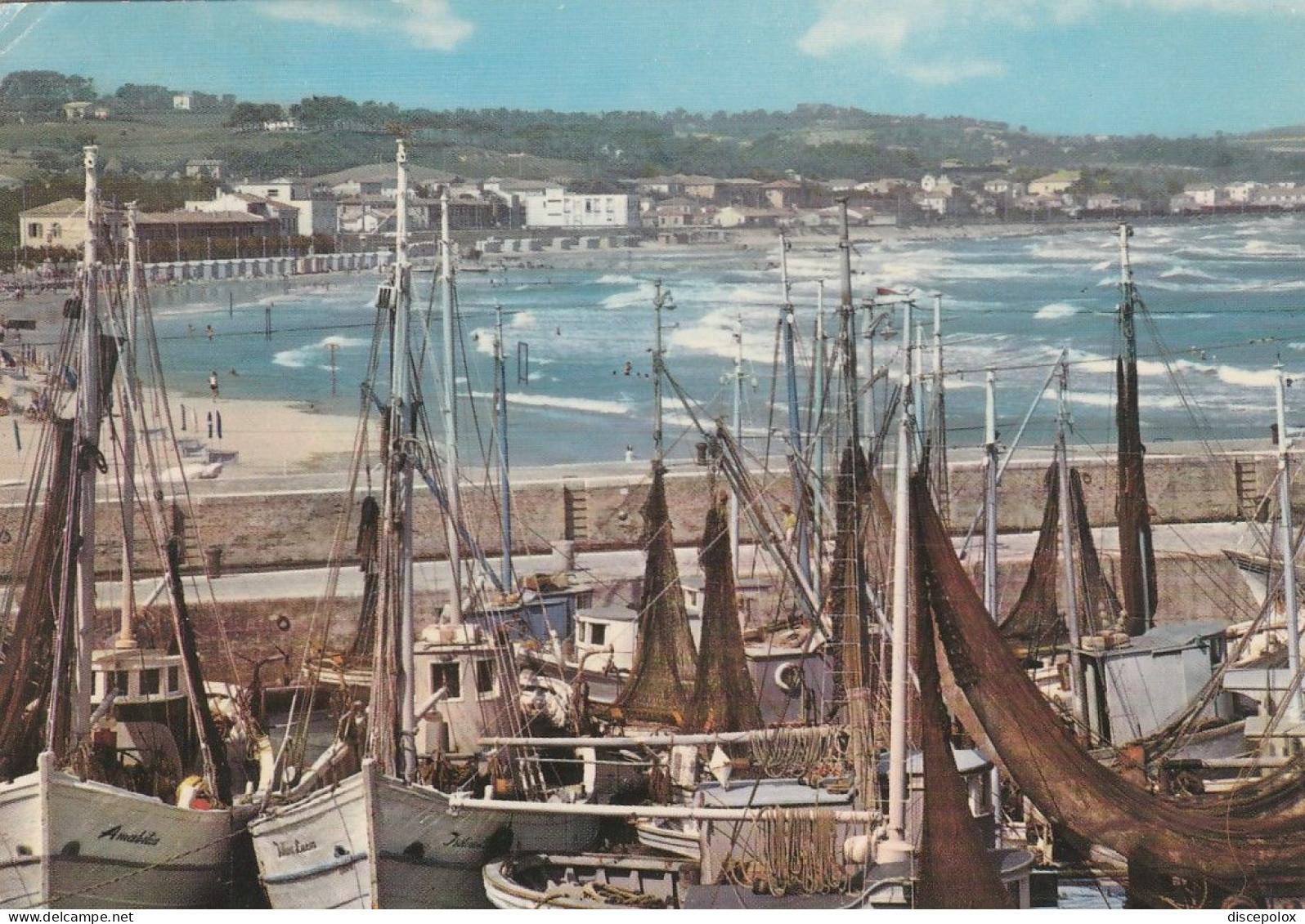 W6898 Fano (Pesaro Urbino) - Porto E Spiaggia - Panorama - Barche Boats Bateaux / Viaggiata 1971 - Fano