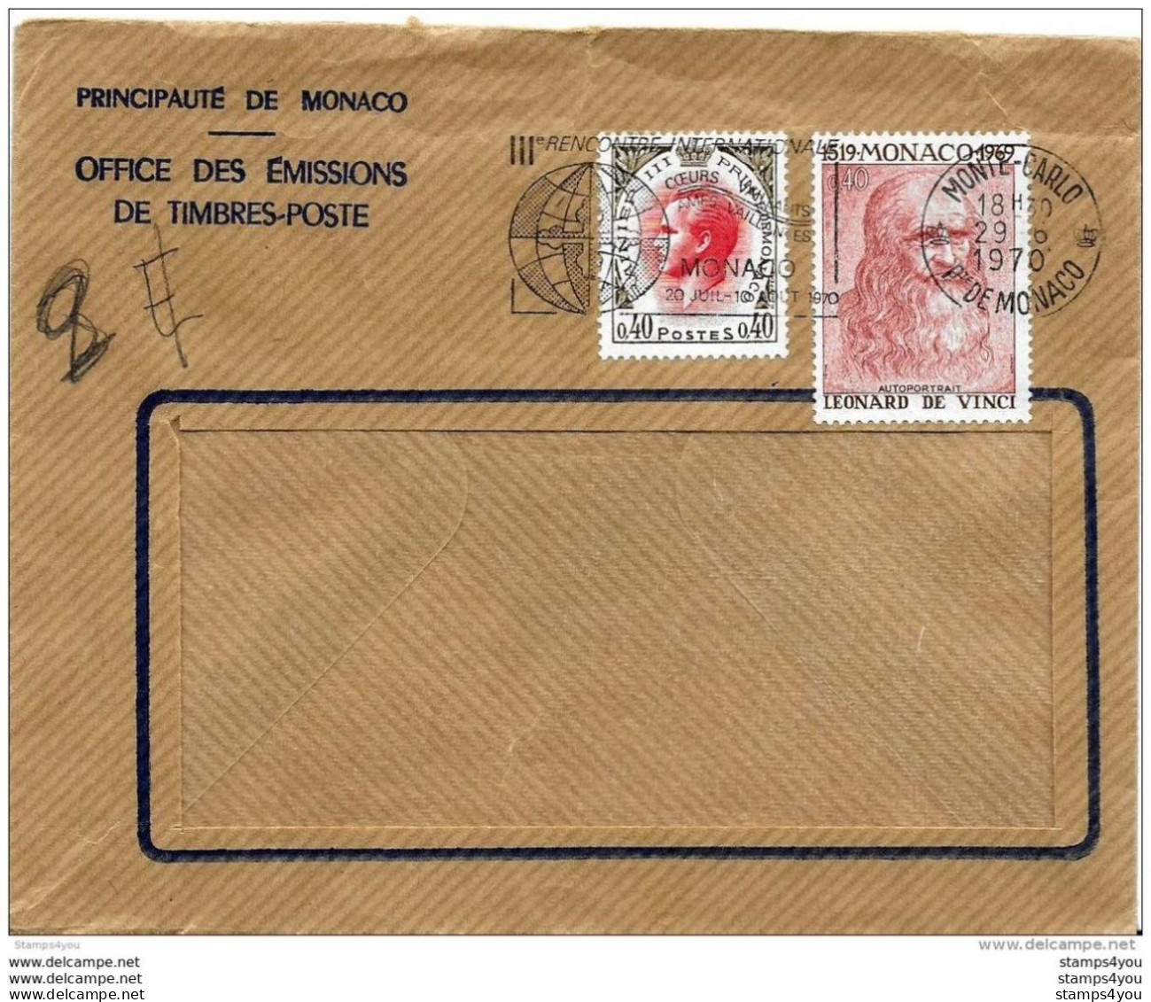 241 - 36 - Enveloppe Envoyée De Monte Carlo 1970 - Storia Postale