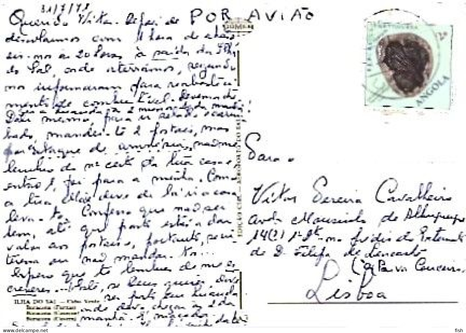 Cape Verde & Marcofilia, Portugal Ultramar, Cabo Verde, Ilha Do Sal, Buracona, Furnas, Luanda A Lisboa 1970 (89876) - Cap Vert