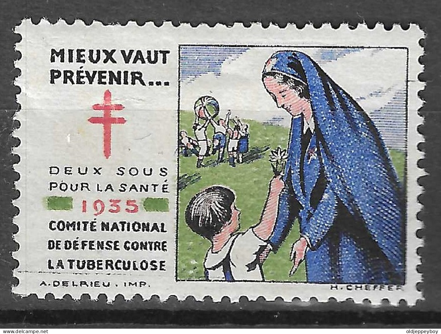 France Vignette Illustrée Anti Tuberculose 1935 Mieux Vaut Prévenir   VIGNETTE Reklamemarke CINDERELLA - Erinnofilia