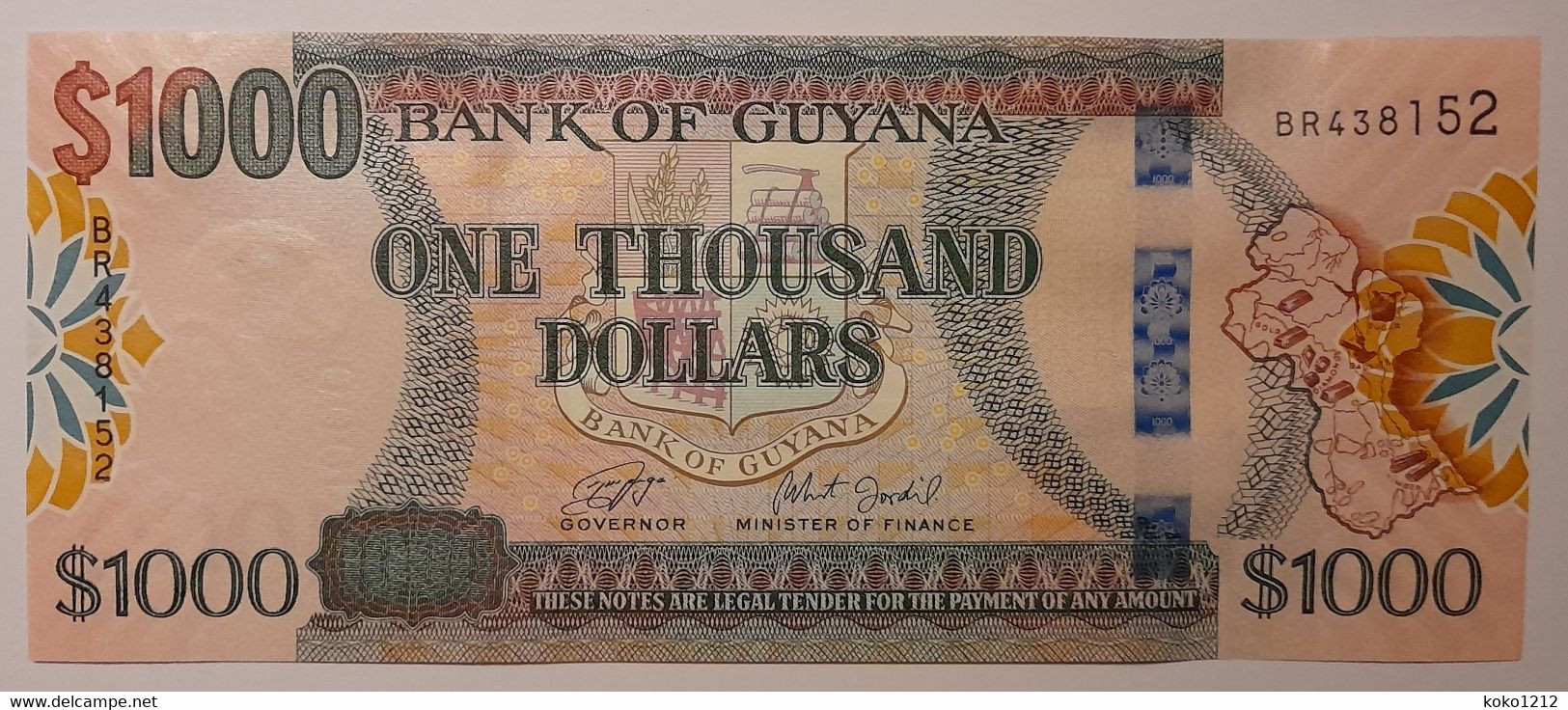 Guyana 1000 Dollars N.D. (2019) P38cUNC - Guyana