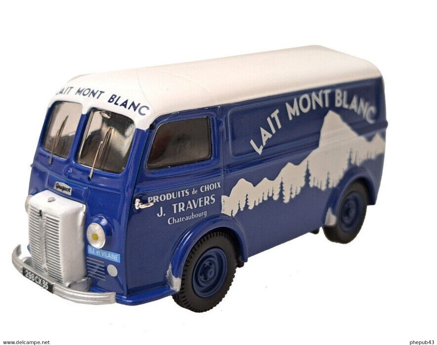 Peugeot D3A - Lait Mont Blanc - Bkue & Wite - Corgi EX70628 - Corgi Toys