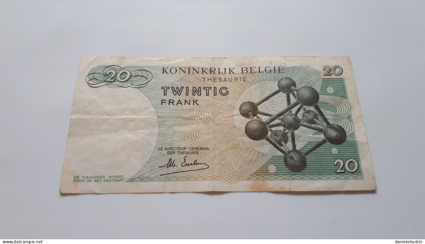 BELGIQUE/BELGIE/BELGIEN/BELGIUM ATOMIUM 20 FRANCS 1964 ESSELEN SERIE 3 K P-138a.2 - 20 Francs