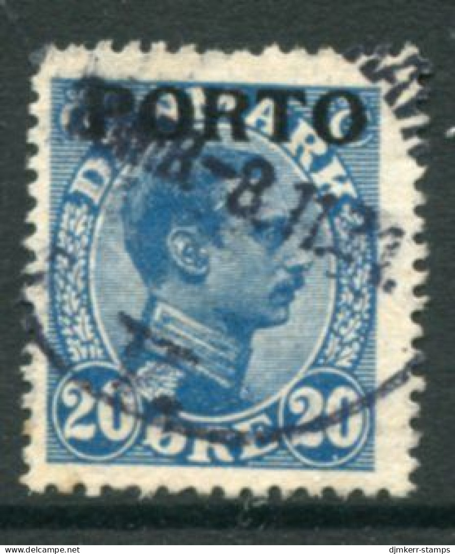 DENMARK 1921 King Christian X Definitive 20 Øre Overprinted Porto Used.  Michel Porto 5 - Postage Due