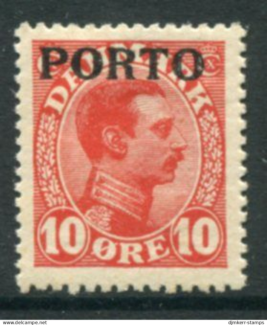 DENMARK 1921 King Christian X Definitive 10 Øre Overprinted Porto LHM / *.  Michel Porto 4 - Portomarken