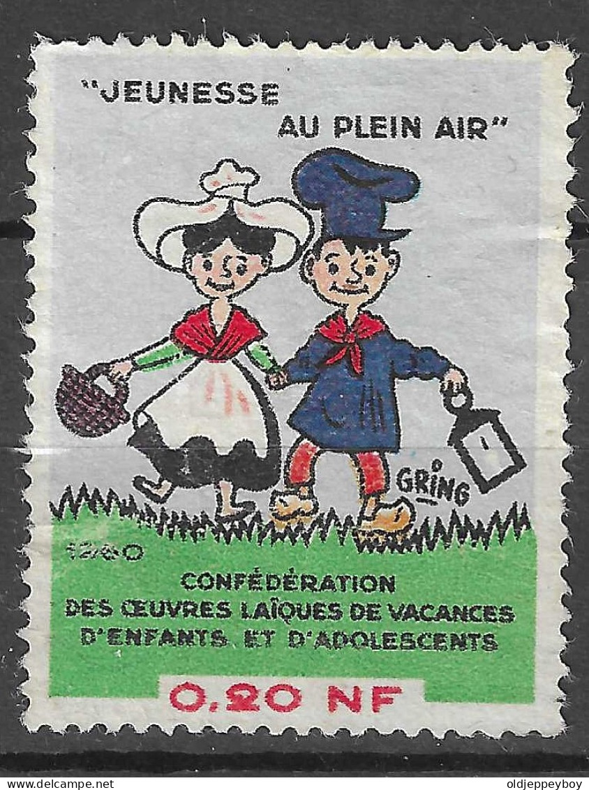 FRANCE 1962 JEUNESSE AU PLEIN AIR VACANCES E` ENFANTS VIGNETTE Reklamemarke CINDERELLA Erinnophilie - Erinnofilia