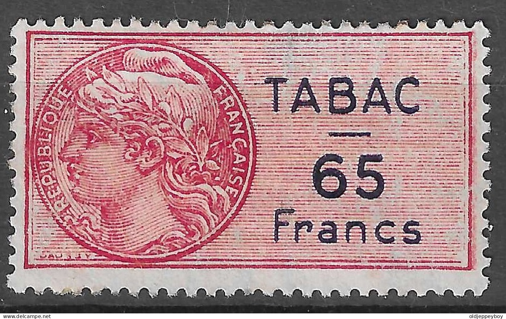 TIMBRE TABAC 65 FRANCS VIGNETTE Reklamemarke CINDERELLA - Erinnofilia