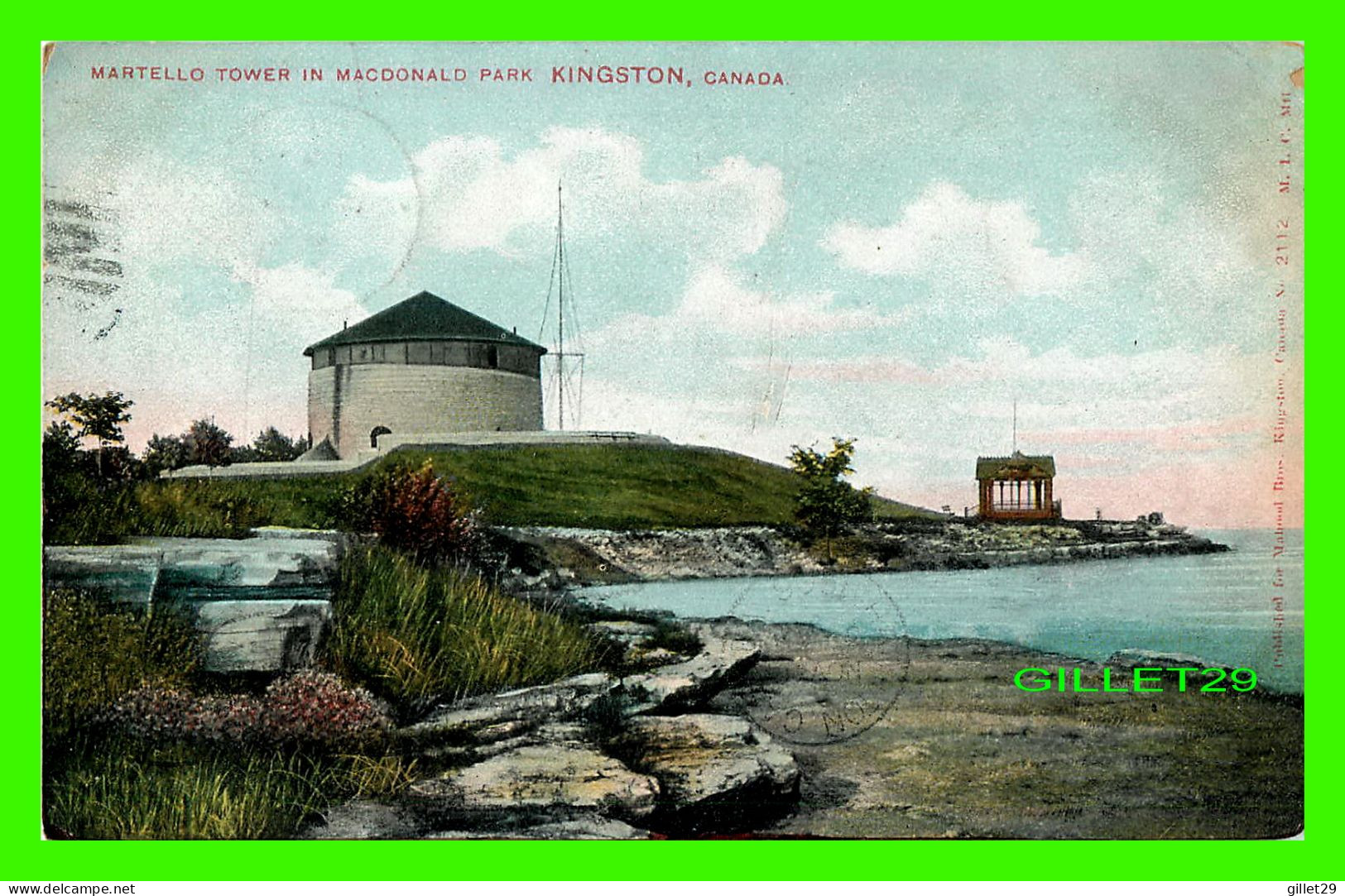 KINGSTON, ONTARIO - MARTELLO TOWER IN MACDONALD PARK - TRAVEL IN 1906 - PUB. BY MAHOOD BROS, - - Kingston