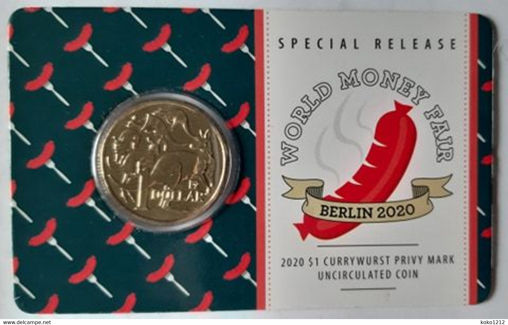 Australia - 1 Dollar - 2020 - World Money Fair Berlin WMF - 5000ex Only! - With Special Mintmark Sausage - Dollar