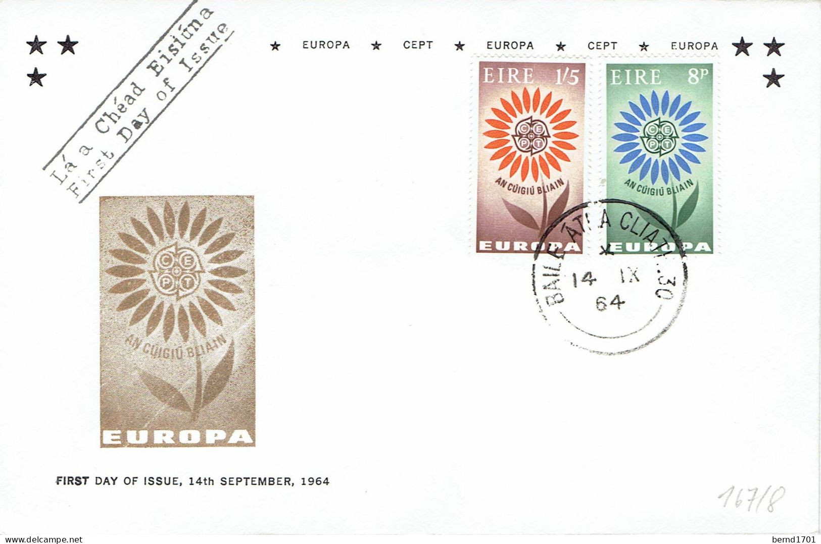 Irland / Ireland - Mi-Nr 167/168 FDC (K1812) - 1964