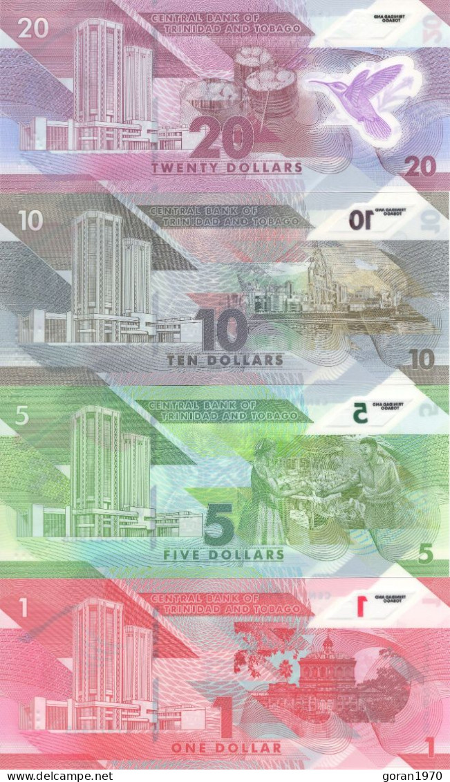 Trinidad & Tobado Set 1, 5, 10 I 20 Dollars 2020 (2021) UNC Polymer - Trinidad Y Tobago