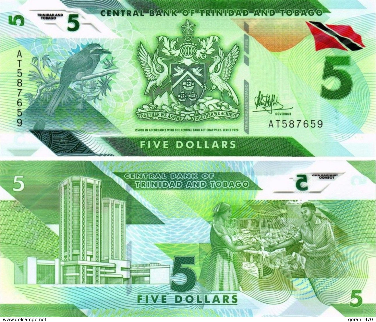 Trinidad & Tobado Set 1, 5, 10 I 20 Dollars 2020 (2021) UNC Polymer - Trinidad & Tobago