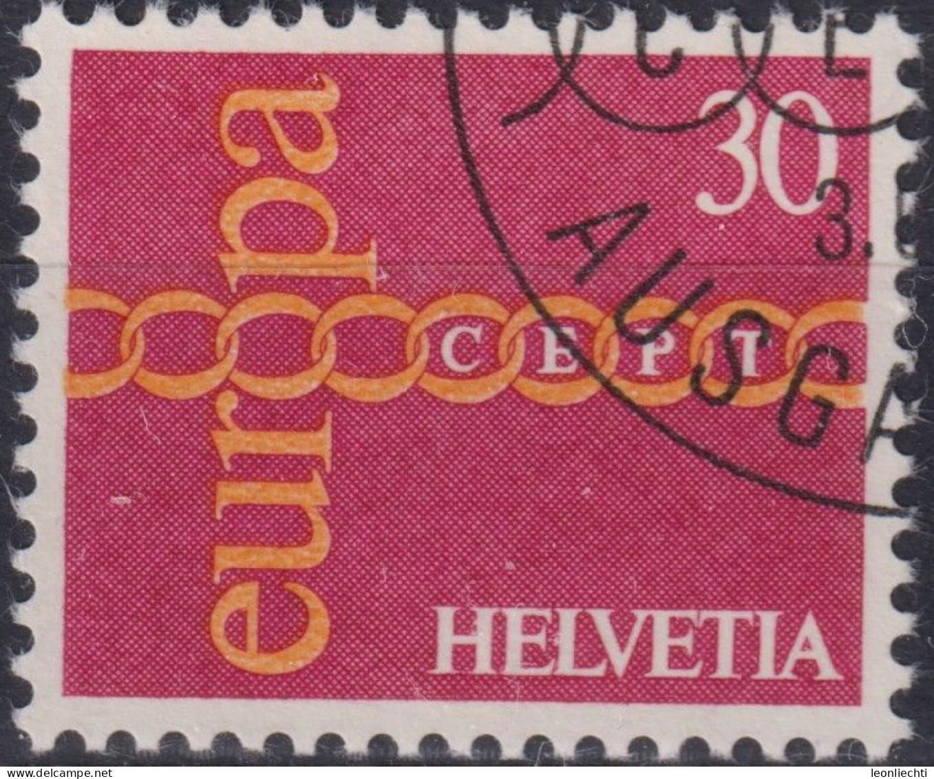 1971 Schweiz , ET° Mi:CH 947, Yt:CH 882, Europa (C.E.P.T.) 1968, Kette, - 1971