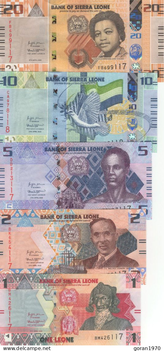 SIERRA LEONE Set 1, 2, 5, 10 I 20 Leones 2022 UNC - Sierra Leone