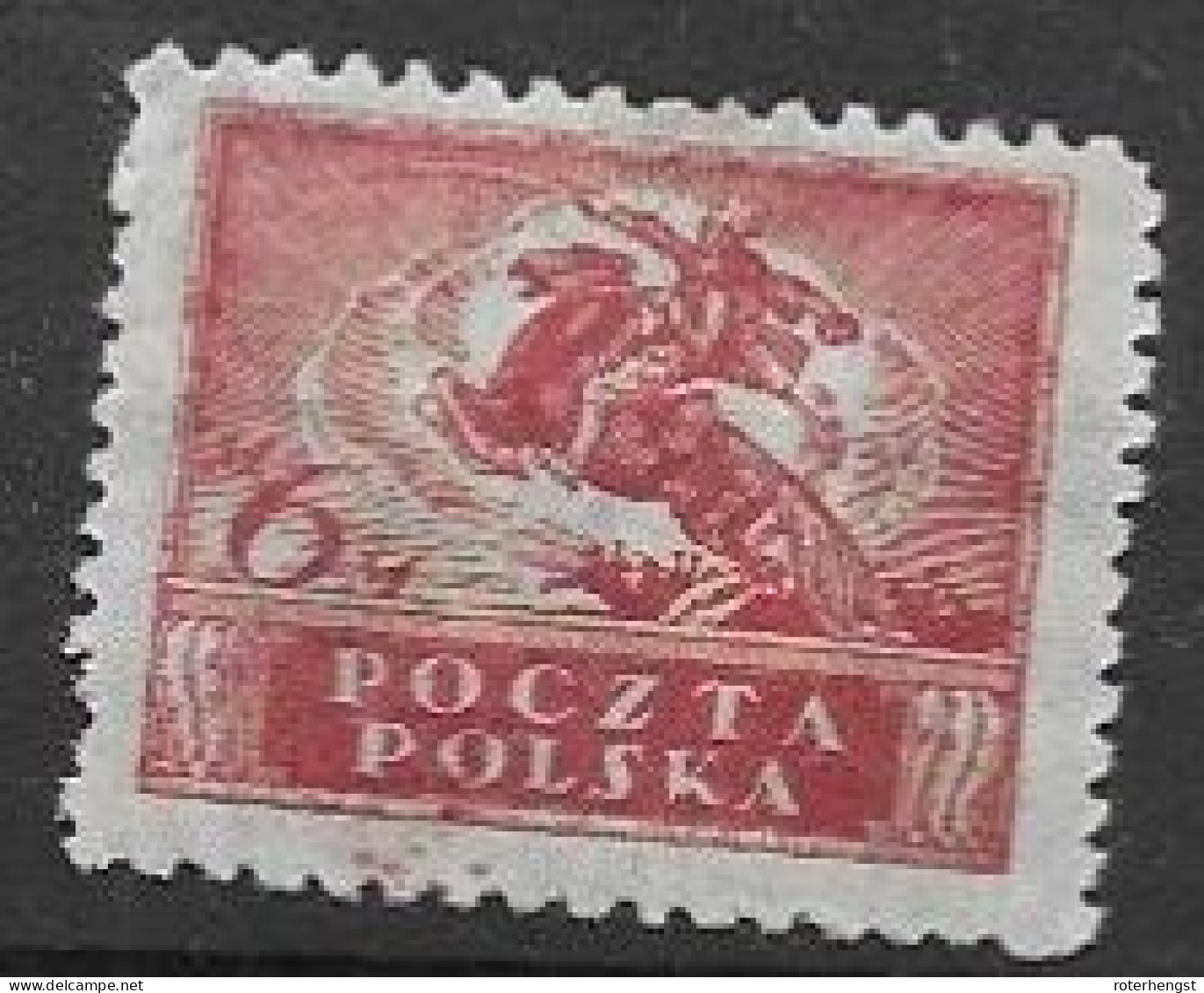 Poland Mh * 1920 Variety With Vertical Gum Stripes - Unused Stamps