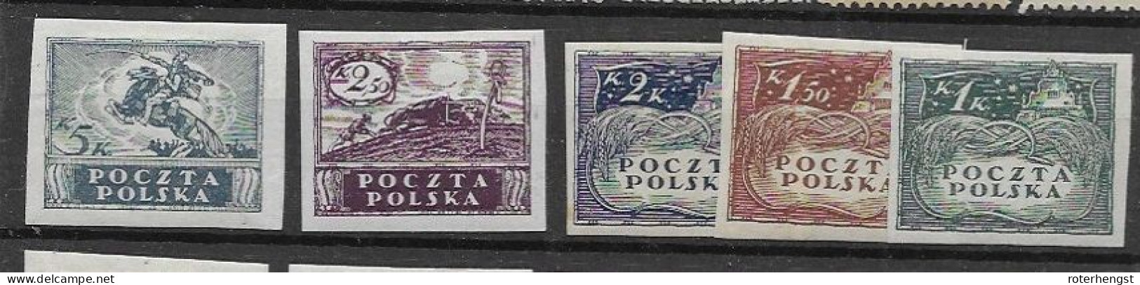 Poland 1919 43 Euros High Values Mh * - Unused Stamps