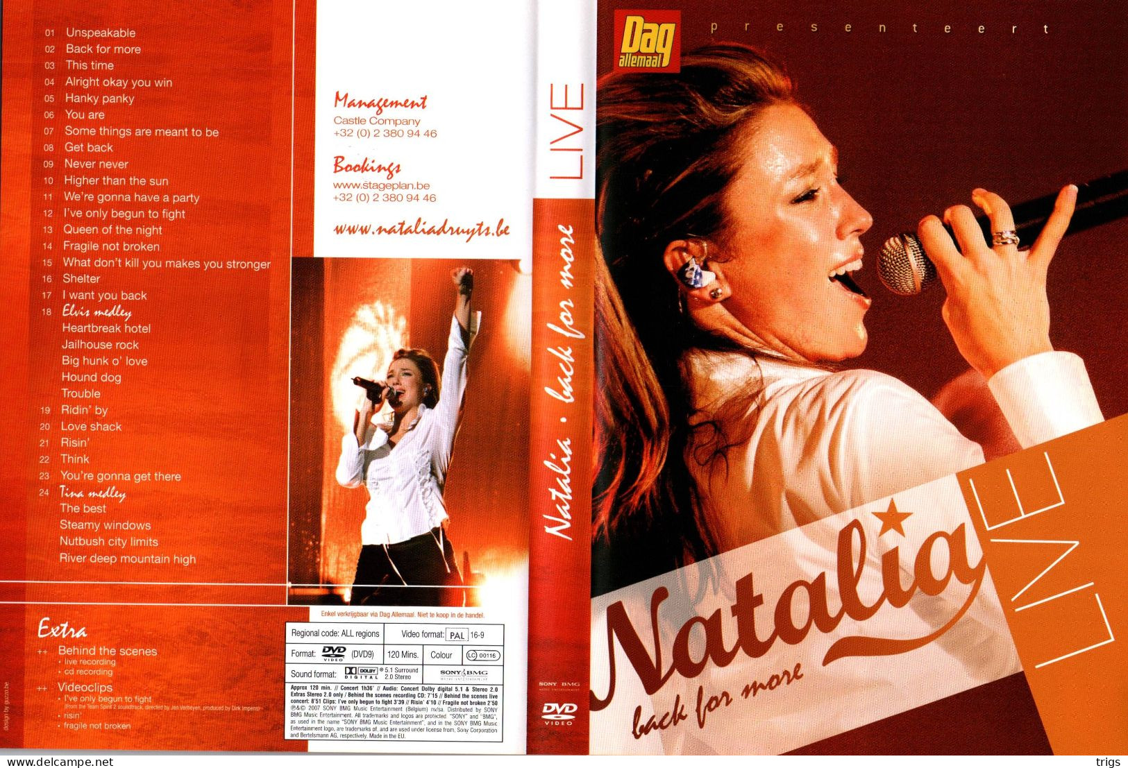 DVD - Natalia Live: Back For More - Conciertos Y Música
