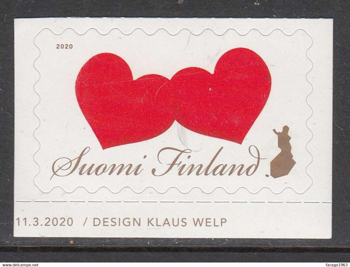 2020 Finland LOVE Valentine's Day Complete Set Of 1 MNH @ BELOW Face Value - Ungebraucht