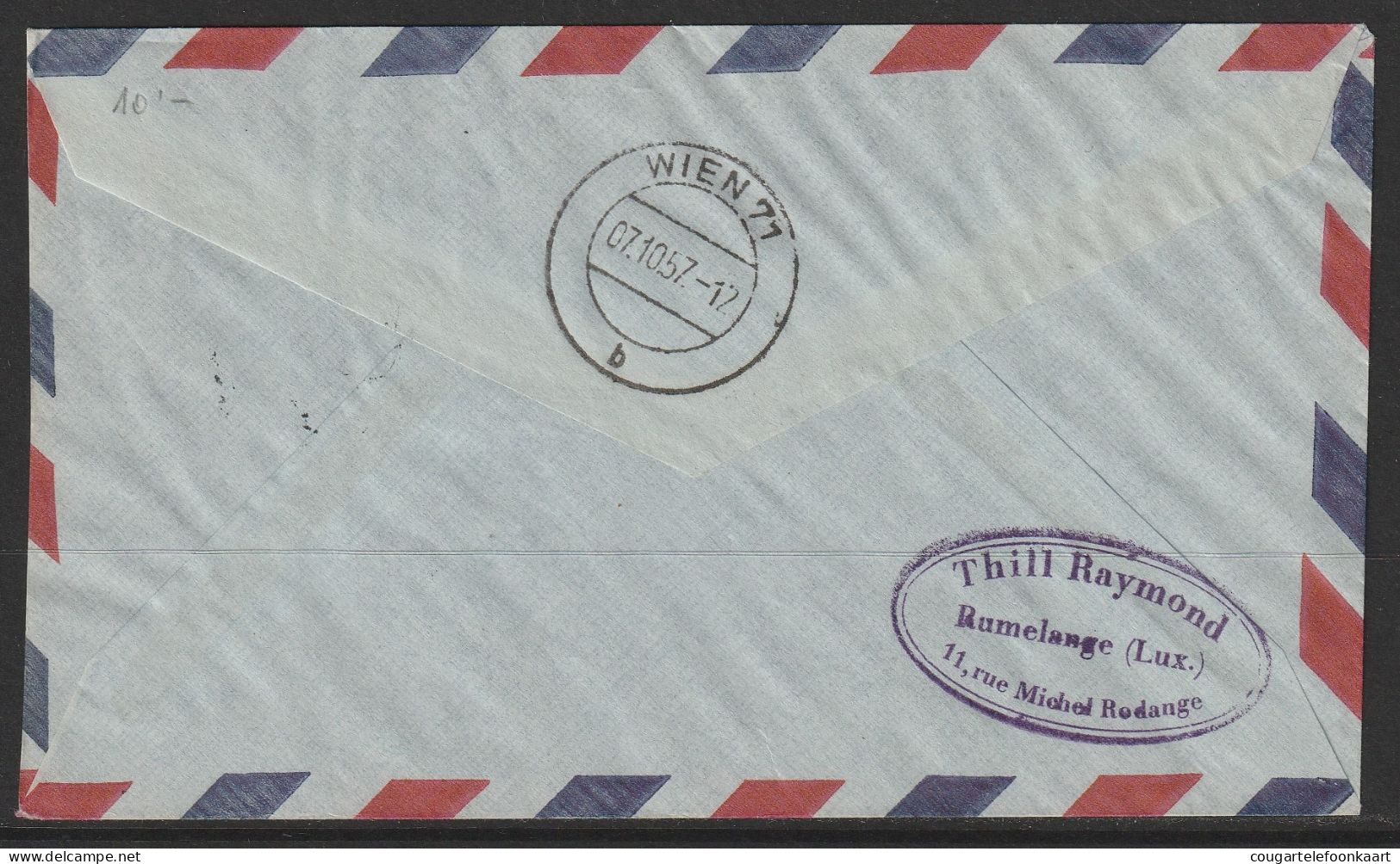 1957, Sabena, First Flight Cover, Luxembourg-Salzburg - Briefe U. Dokumente