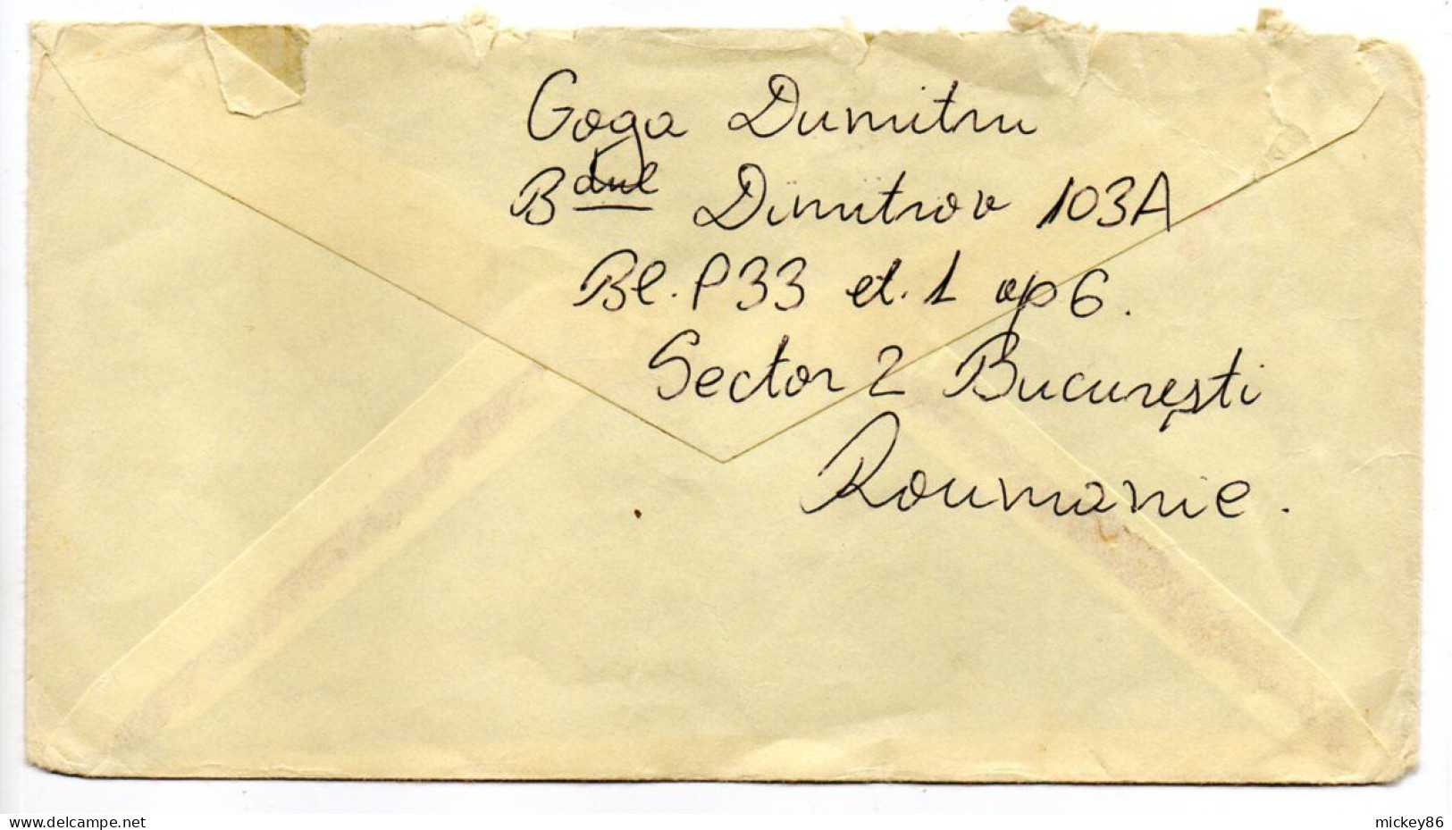 Roumanie--Lettre BUCAREST Pour  SAUSSET LES BAINS-13 (France)  Timbres Sur Lettre..cachet Absent - Autres & Non Classés