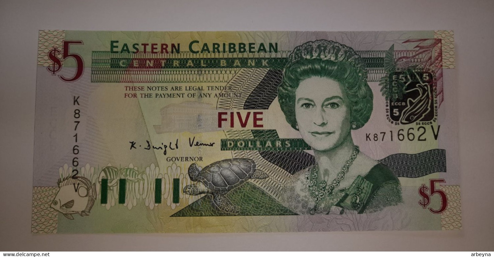 UNC  East Caribbean - 5 Dollar - 2003 - Elizabeth II - Pick 42.v    UNC - Ostkaribik