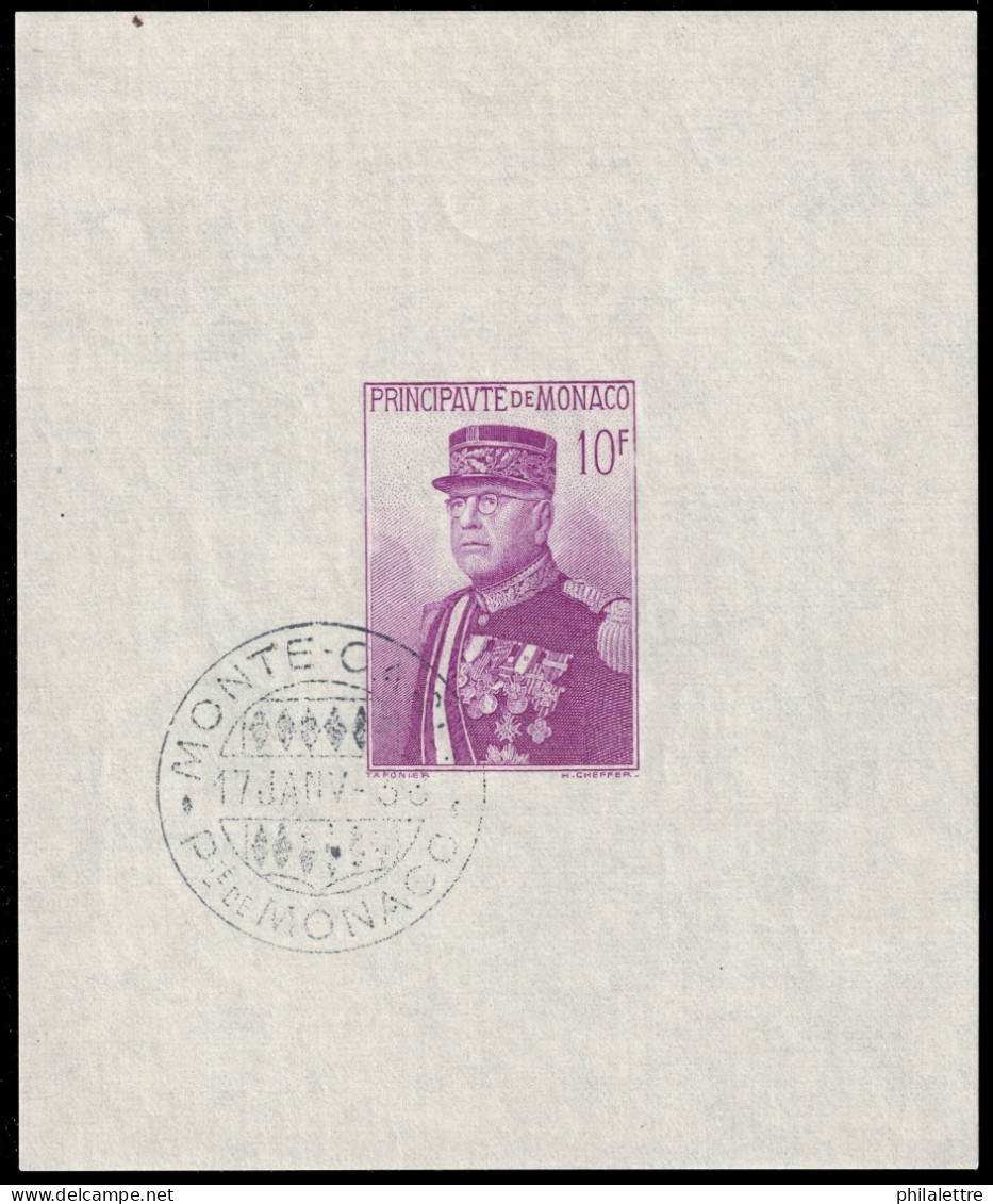 MONACO - 1938 - Yv.BF1 10fr Lilas-rose  - Oblitéré TB - Cachet Spécialdu 17 Janvier 1938 (a) - Blocchi