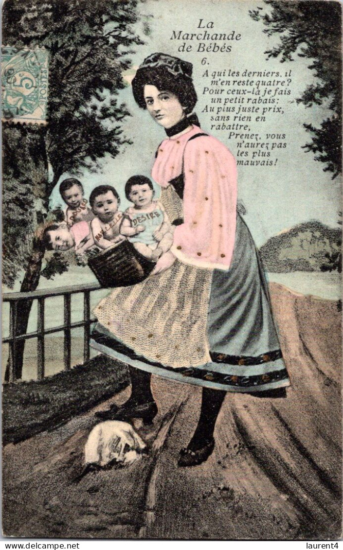 18-8-2023 (2 T 46) VERY OLD - France - La Marchande De Bébé - (women & Baby) Early 1900 - Marchands