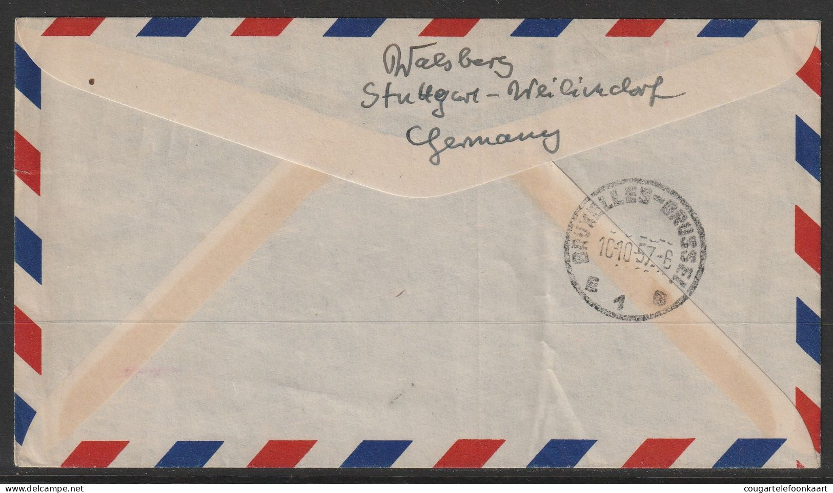 1957, Sabena, First Flight Cover, Bruxelles-Istanbul, Feeder Mail - Aéreo