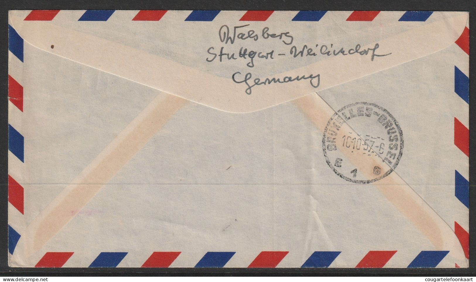 1957, Sabena, First Flight Cover, Bruxelles-Istanbul, Feeder Mail - Airmail