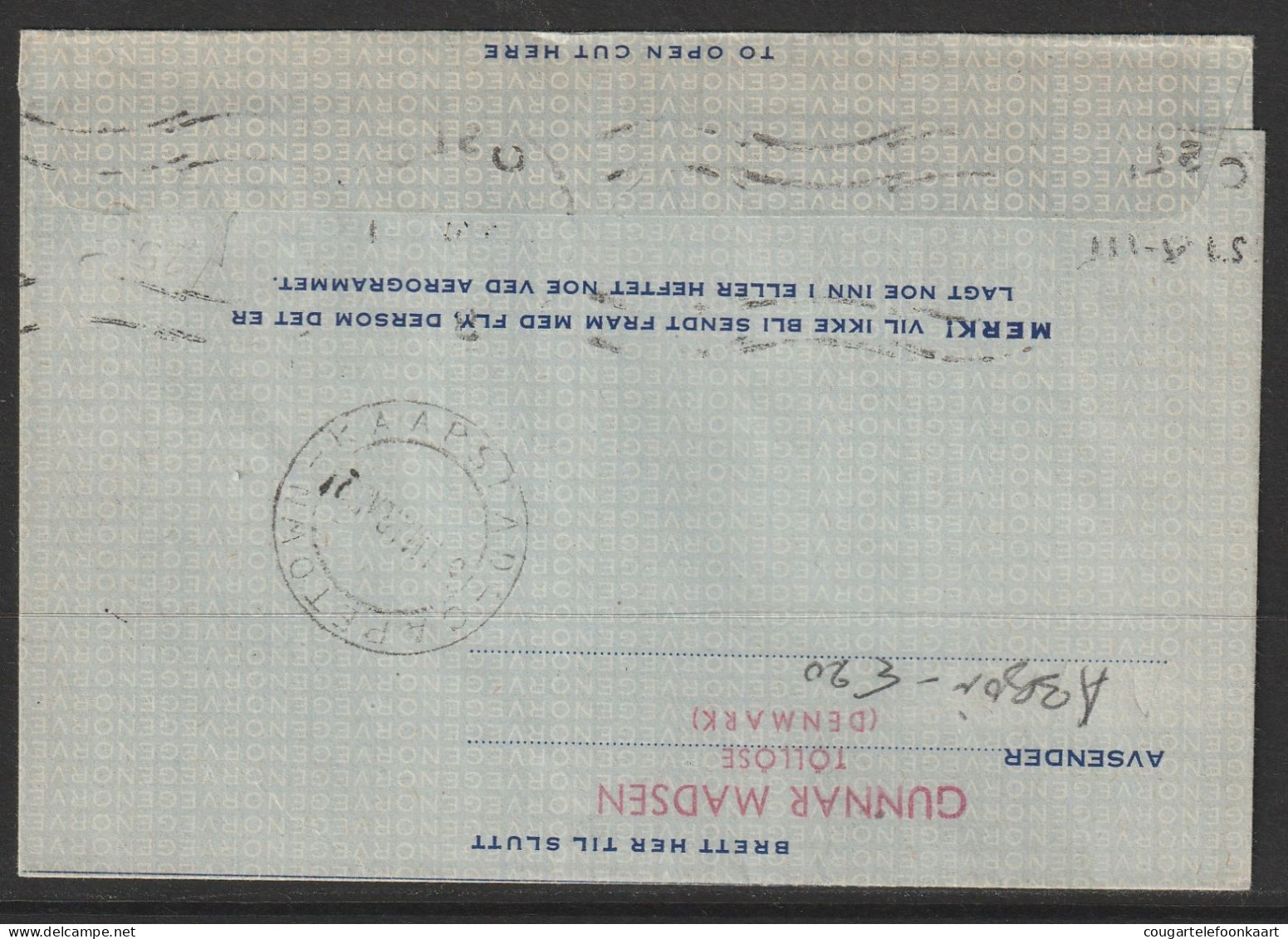 1952, KLM, Van Riebeeck-flight Aerogram, Oslo-Cape Town, Feeder Mail - Briefe U. Dokumente